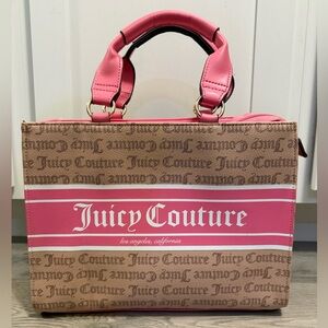 Juicy Couture Pink and Tan Satchel Bag Purse